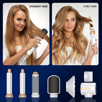 7 In 1 Hair Dryer Brush Brushless High Speed Hair Dryer with Diffuser Ionic Blow Dryer Hot Air Styling Comb Auto Hair Curler - My Store